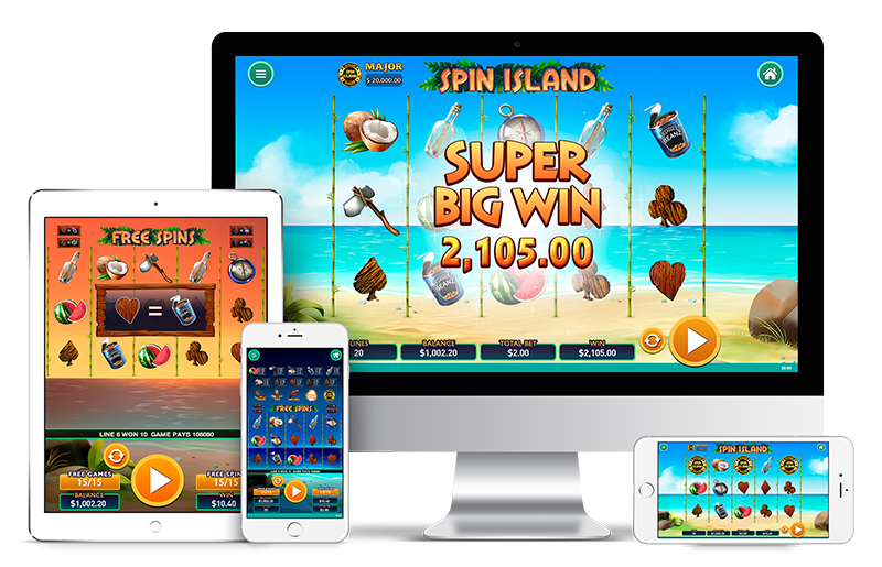 Spin Island slot reels with bright symbols